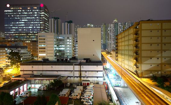 urban downtown night, hong kong