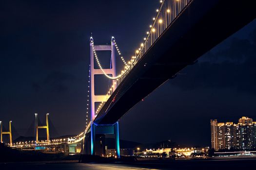 bridge at night, Tsing ma bridge