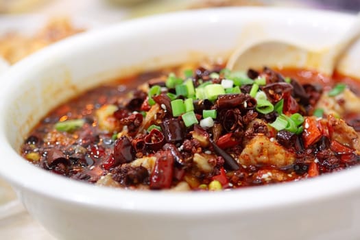 hot fish, chinese food Sichuan Cuisine