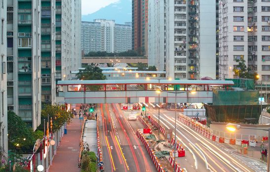 Road and traffic in downtown area