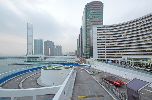 curve slip road into the car park 