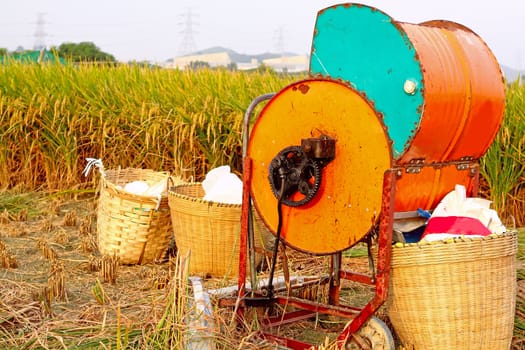 Vintage rice wood machine 