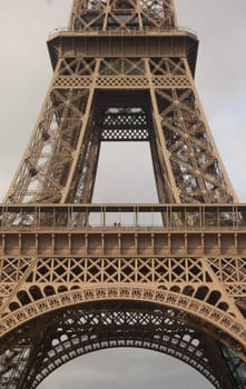 Close up view on Eiffel Tower, Paris