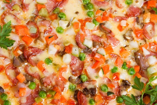 Fast food Pizza.Natural form foods.  Shot in a studio