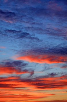 Colors of the dusk clouds. Blue and orange.
