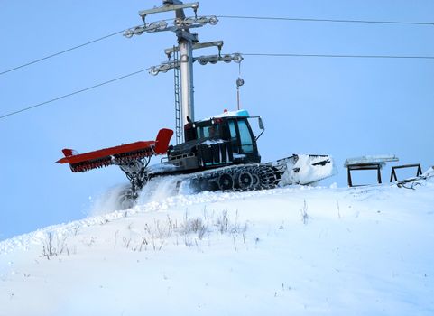 The snow-removing machine