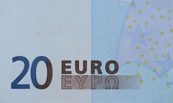 Twenty Euro Bill Macro Details.