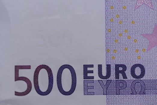 Fife Hundred Euro Bill Macro Details.