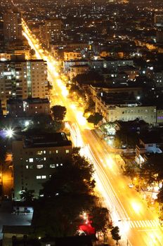 Vedado Quarter in Havana at night, Cuba