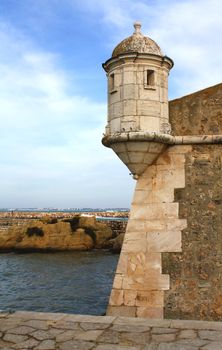 Detail of the Fort da Ponta da Bandeira at Lagos in The Algarve, south coast of Portugal.