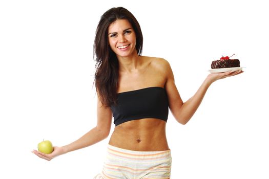  woman choice diet apple or cake