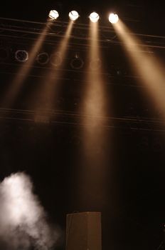 Disco lights at a big pop concert