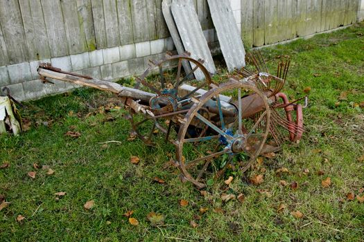 some old machine used for farming long time ago