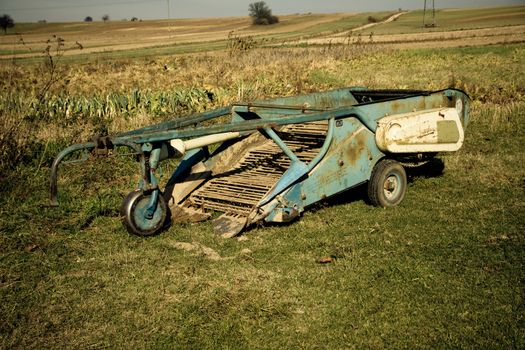 some old machine used for farming long time ago