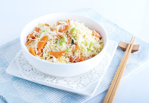 Asian fried rice noodles. Serve with chopsticks.