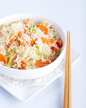 Asian fried rice noodles. Serve with chopsticks.