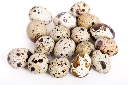 quail eggs isolated on white background