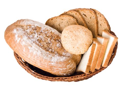 Various bakery products in a basket