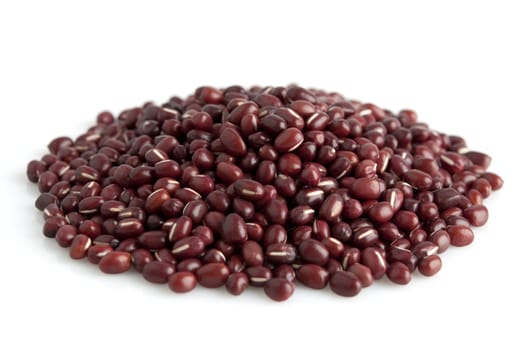 Organic Dried Adzuki Beans on white background