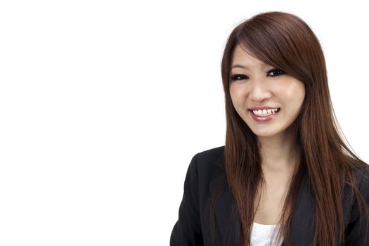 Young Asian Executive smiling on white background