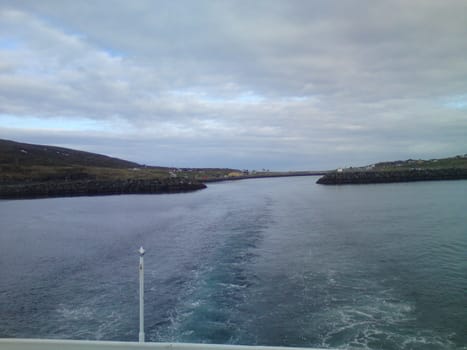 The ferry MF Åfjord outbound from Hasvik, Sørøya