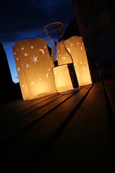 candle lights of a party in the dark