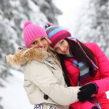 winter women close up portrait