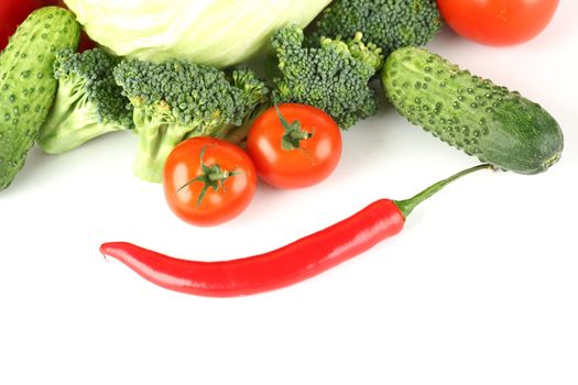 vegetable smile isolated on white