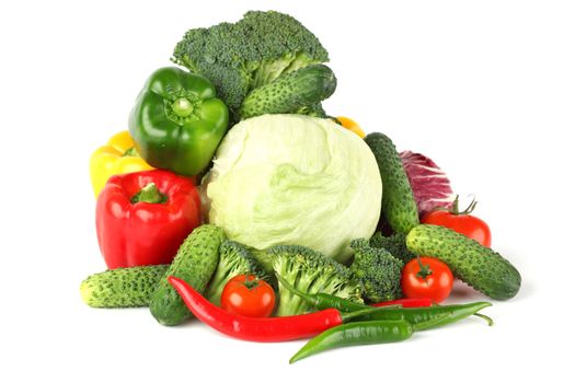 vegetable pile isolated on white