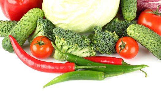 vegetable pile isolated on white