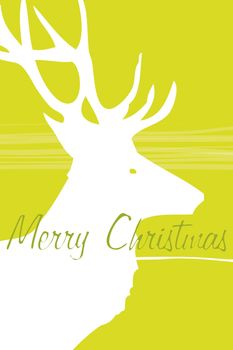 An image of a nice green christmas deer card