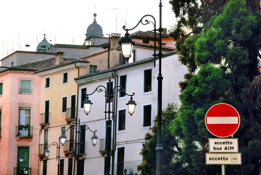 buildings exteriors, architecture details of Vicenza, Italy