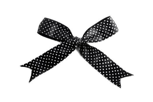 Black bow on white background