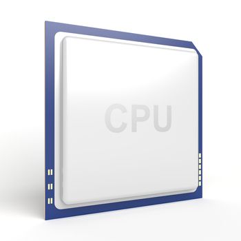 Central processing unit (CPU) on white background
