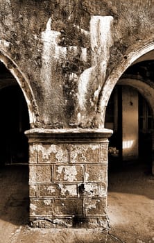 pillar of the old building