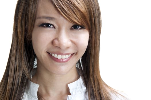 Close up cute Asian female smiling