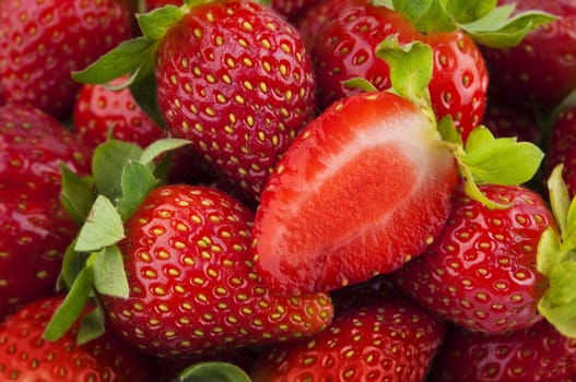 Fresh Ripe Perfect Strawberries Full Frame Background
