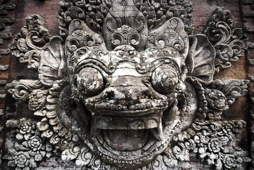 Traditional Balinese Stone Carving temple sculpture.
