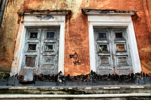 old door in ancient building