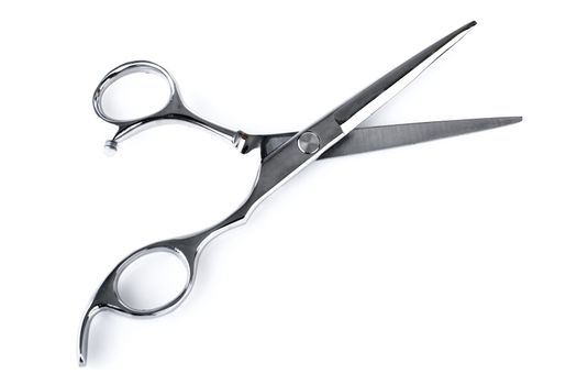Professional Haircutting Scissors. Studio isolation on white.