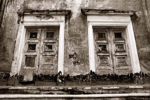 old door in ancient building