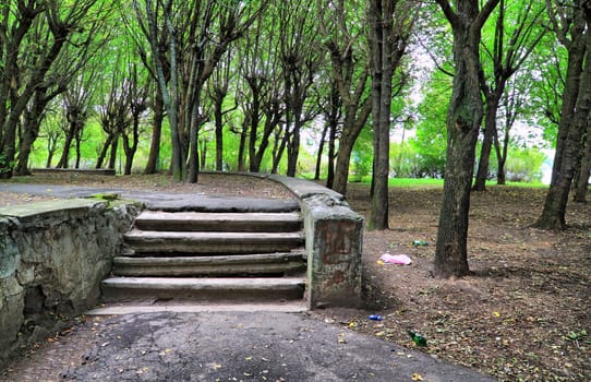 aging stairway in spring park