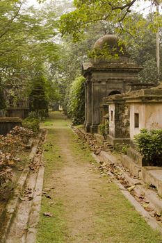 Old graveyard containing the remains of the Europeans who establish the city of Calcutta in the 17th and 18th Century AD. Calcutta West Bengal India