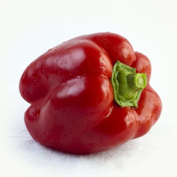 Red Bell Pepper isolated on white background.