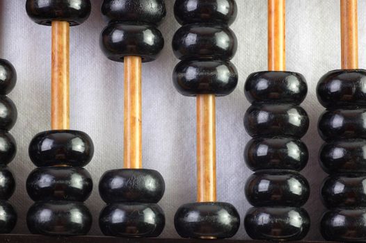 Closeup of a vintage abacus. 
