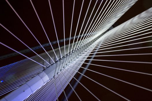 Abstract view of a suspension bridge 