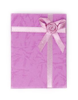 Pink gift box isolated on white 

