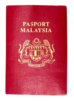 Malaysia passport isolated in white background with clipping path 