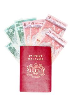 Passport malaysia with malaysian currency 