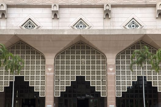 An example of Islamic design cast in concrete on a building in Putrajaya, Malaysia. 
